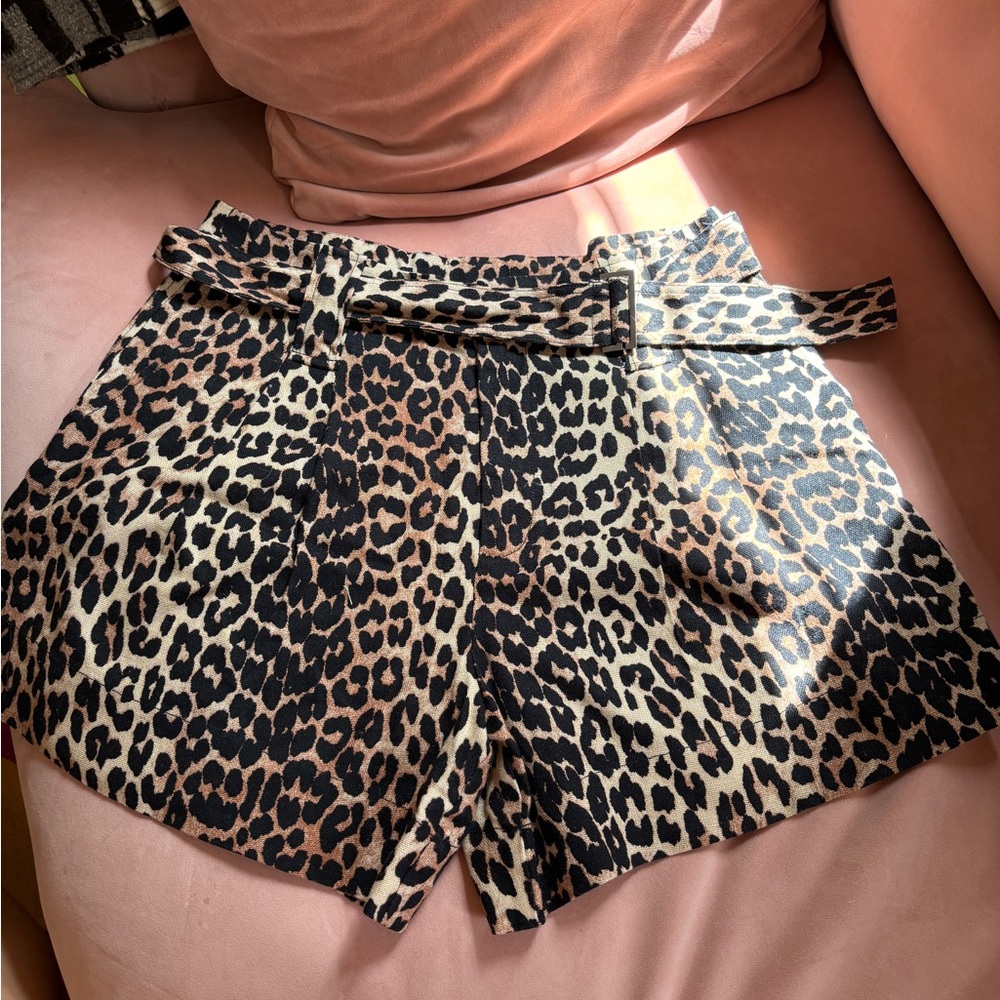 GANNI Leopard Shorts